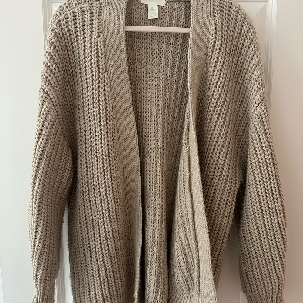 H&M Taupe Knit Cardigan